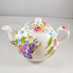 Hand Painted Decorative Porcelain Floral Teapot